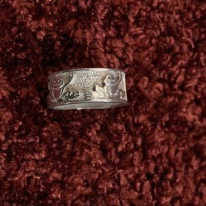 Frog Eternity Ring Sterling Silver .925 Stamped